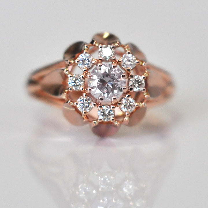 Vintage style Rose Gold &amp; Diamonds Ring