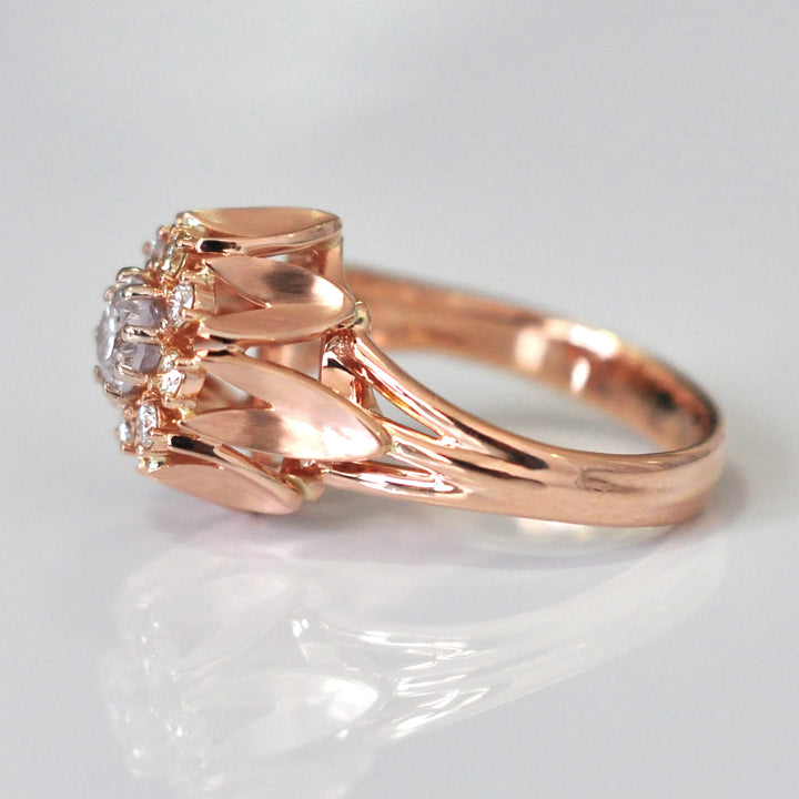 Vintage style Rose Gold &amp; Diamonds Ring