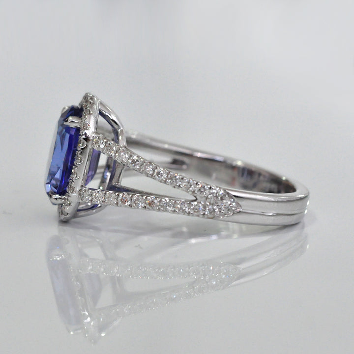 Double Shank diamonds &amp; Tanzanite ring