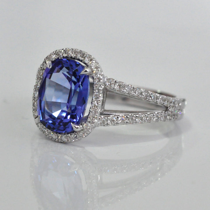 Double Shank diamonds &amp; Tanzanite ring