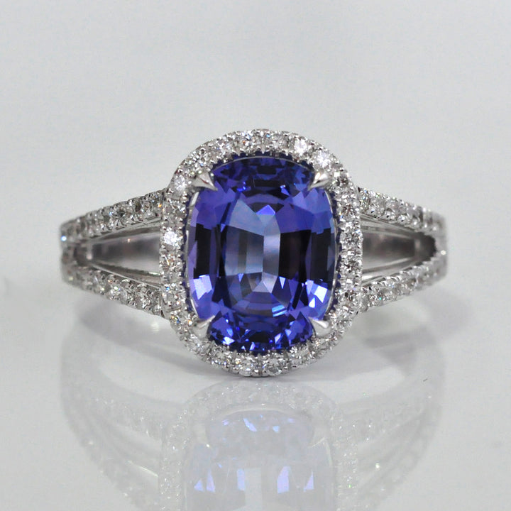 Double Shank diamonds &amp; Tanzanite ring